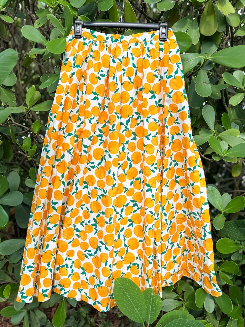 š MAEVE š ANTHROPOLOGIE Orange Print Jacie Poplin Maxi Skirt - Picture 8 of 13